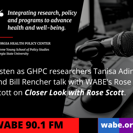 Graphic design: This social media design was used for multiple platforms promoting the Georgia Health Policy Center's appearance on WABE. It was designed using Canva.